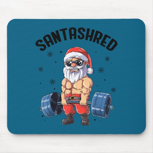 Tapis De Souris Santashred Funny Santa Meme Xmas Gym Bodybuilding  (Devant)