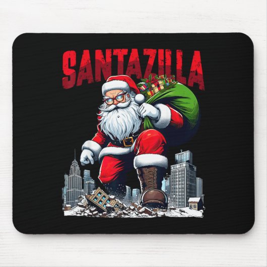 Tapis De Souris Santazilla Funny Santa Claus Christmas Xmas Holida (Devant)