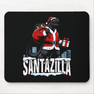 Tapis De Souris Santazilla Kaiju Père Noël Noël Monstre Japonais