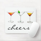 Tapis De Souris Santé! Margarita Manhattan Cosmo Cocktail Verre (Avec souris)
