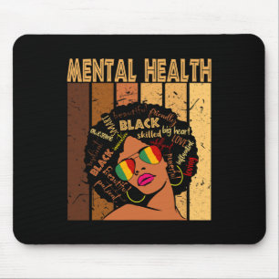 Tapis De Souris Santé mentale Afro-Africain-Américain Noir Histoir