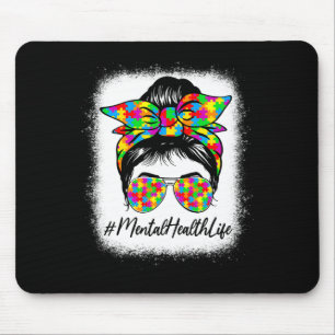 Tapis De Souris Santé Messy Bun Femmes Soutenir la Sensibilisation