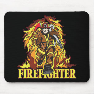 Tapis De Souris Sapeur-pompier de flammes de faire rage