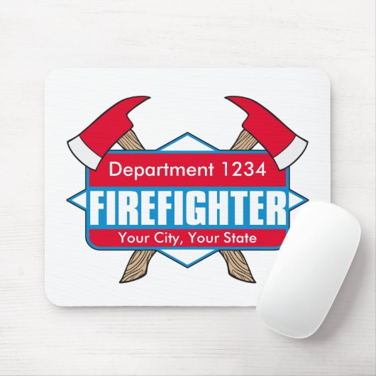Tapis De Souris Sapeur-pompier fait sur commande avec des haches (Avec souris)