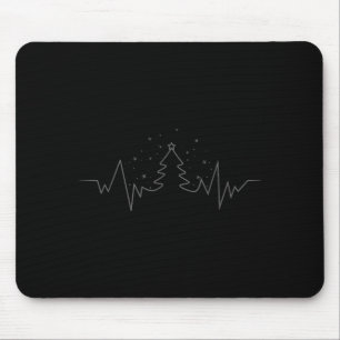 Tapis De Souris Sapin de Noël Battement de coeur Drôle pour les Am