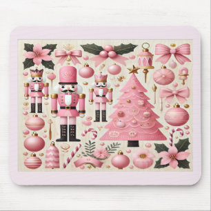 Tapis De Souris Sapin de Noël Casse-Noisette Rose