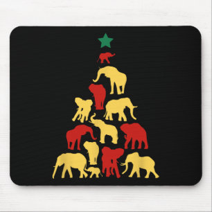 Tapis De Souris Sapin de Noël Éléphant Afrique du Sud Safari Anima