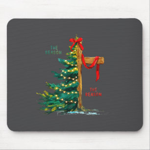 Tapis De Souris Sapin de Noël La Saison Jésus Croix Foi Vacances