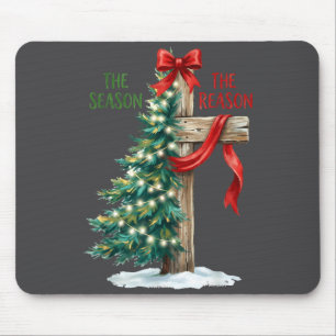 Tapis De Souris Sapin de Noël La Saison Jésus Croix La Raison X