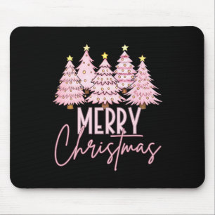 Tapis De Souris Sapin de Noël rose joyeux et lumineux Sapin de Noë