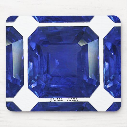 Tapis De Souris Sapphire bleu rectangulaire carré (Devant)