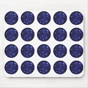 Tapis De Souris Sapphire rond Motif de pierres gemmes Mousepad