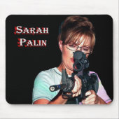 Tapis De Souris Sarah Palin avec le fusil (Devant)