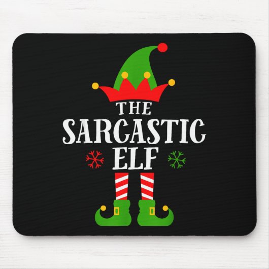 Tapis De Souris Sarcastic Elf Funny Matching Family Group Christma (Devant)