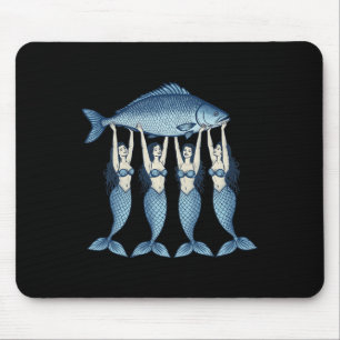 Tapis De Souris Sardines Poisson en Conserve Sirène Eté Pêcheur Cô