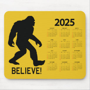 Tapis De Souris Sasquatch (Bigfoot) Believe 2025 Calendar