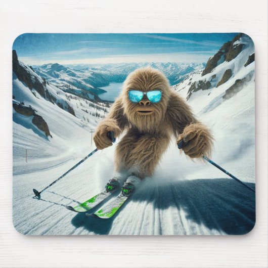 Tapis De Souris Sasquatch le skieur (Devant)
