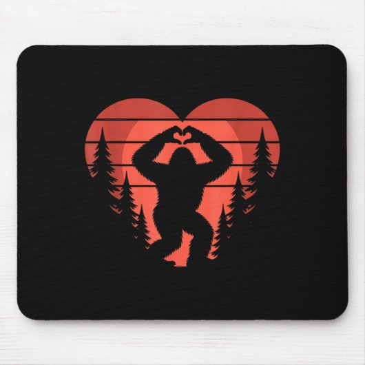 Tapis De Souris Sasquatch Valentine's Day - Bigfoot Heart Sungles  (Devant)