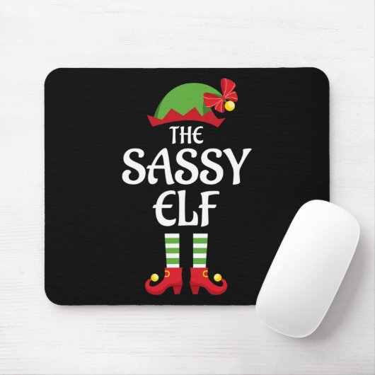 Tapis De Souris Sassy Elf Family Matching Group Noël (Avec souris)