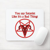 Tapis De Souris Satanist Bad Thing Dark Humour Chèvre Pentacle (Avec souris)