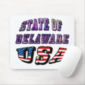 Tapis De Souris Sate of Delaware Picture et USA Flag Text (Avec souris)