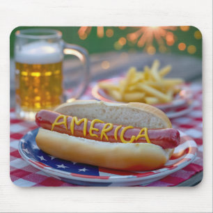 Tapis De Souris Saucisson chaud du 14 juillet avec bière