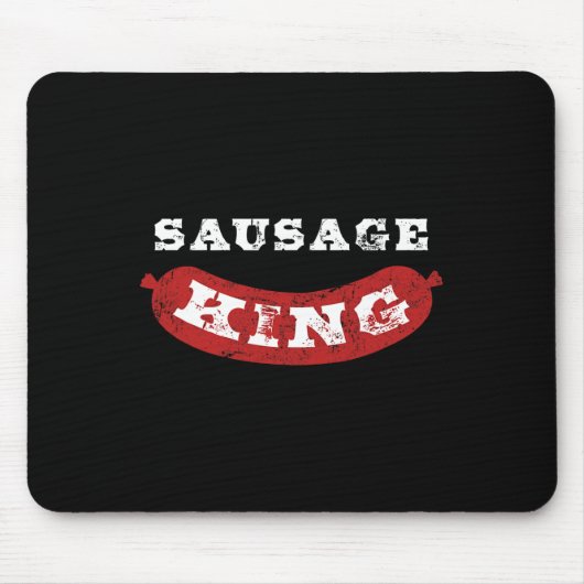 Tapis De Souris Saucisson King Funny Distressed Bbq (Devant)