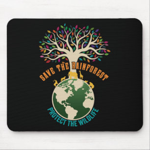 Tapis De Souris Sauvez La Forêt-Rainforest Protégez La Faune Vinta