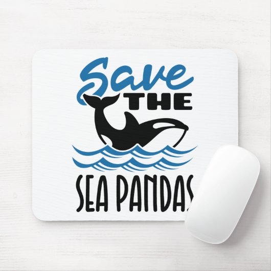 Tapis De Souris Sauvez la mer Pandas Orca tueur baleines (Avec souris)