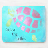 Tapis De Souris Sauvez l'aquarelle des tortues (Devant)