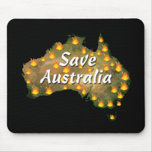 Tapis De Souris Sauvez l'Australie de la catastrophe de Bushfire