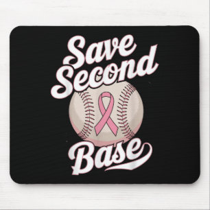 Tapis De Souris Sauvez le 2e joueur de baseball de la base Cancer