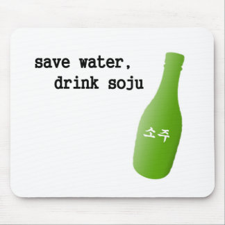 Tapis De Souris Sauvez l'eau, boisson Soju !