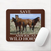 Tapis De Souris Sauvez les chevaux sauvages (Avec souris)
