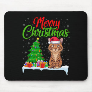 Tapis De Souris Savannah Chat Feux de Noël Lumières Noël Savannah