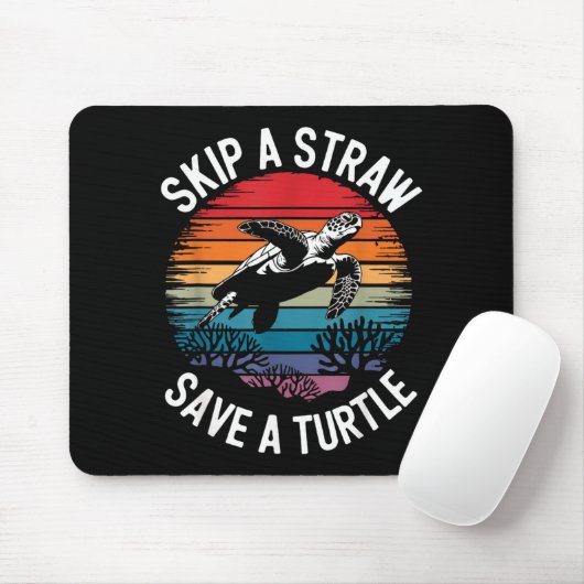 Tapis De Souris Save Turtles Sea Ocean Turtle Shirt (Avec souris)