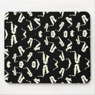 Tapis De Souris Saxophone Motif noir et blanc