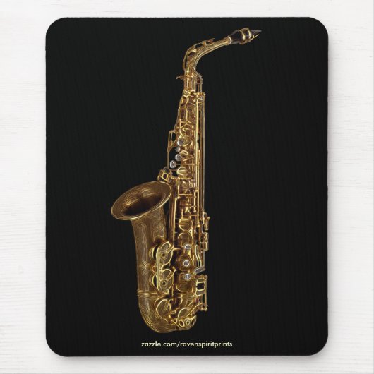 Tapis De Souris SAXOPHONE MUSIQUE AMOUREUX Mousepad (Devant)