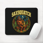 Tapis De Souris Saxsquatch Bigfoot Saxophone Player Jazz Music Hum (Avec souris)
