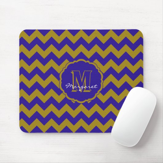 Tapis De Souris SC Chevron Souris bleu et or (Avec souris)