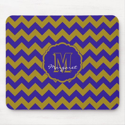 Tapis De Souris SC Chevron Souris bleu et or (Devant)