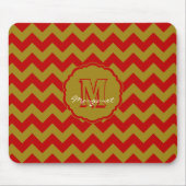 Tapis De Souris SC Chevron Souris Pad-Rouge et Or (Devant)
