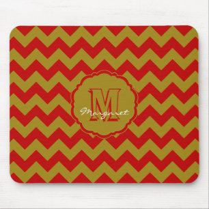 Tapis De Souris SC Chevron Souris Pad-Rouge et Or