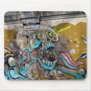 Tapis De Souris Scared Skull Graffiti