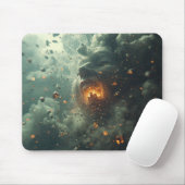 Tapis De Souris Scary Scene With Person Spewing Hot Lava Into Air (Avec souris)