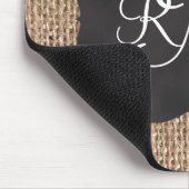 Tapis De Souris Scénario Burlap Triple Script Monogramme (Coin)