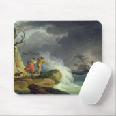 Tapis De Souris Scène côtière dans une tempête, 1782 (Avec souris)