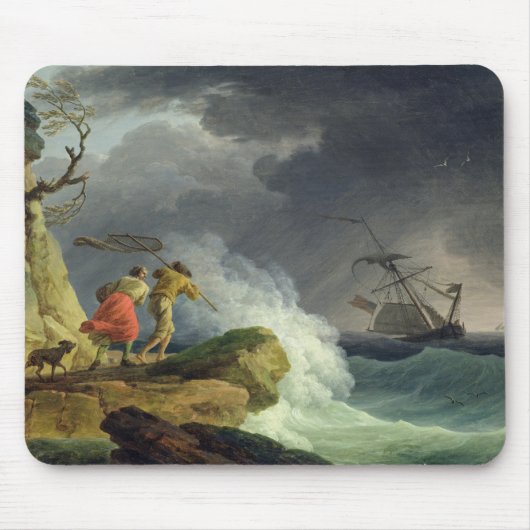 Tapis De Souris Scène côtière dans une tempête, 1782 (Devant)
