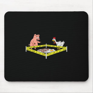 Tapis De Souris Scène de crime drôle Con œuf cochon poulet nourrit