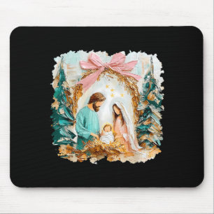 Tapis De Souris Scène de la Nativité Chrétienne Peinte Prépa Dieu
